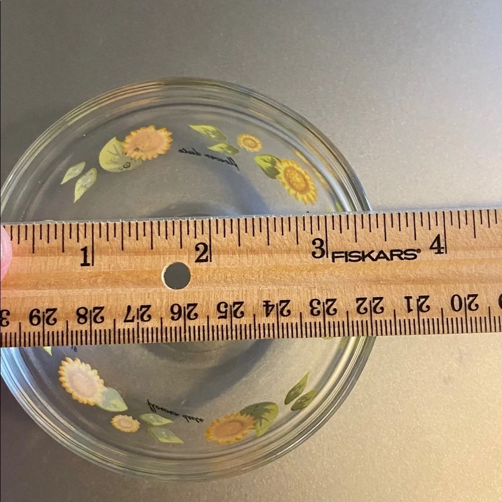Five Imperial Glass Flower Dute Sunflower Themed Nesting Bowls